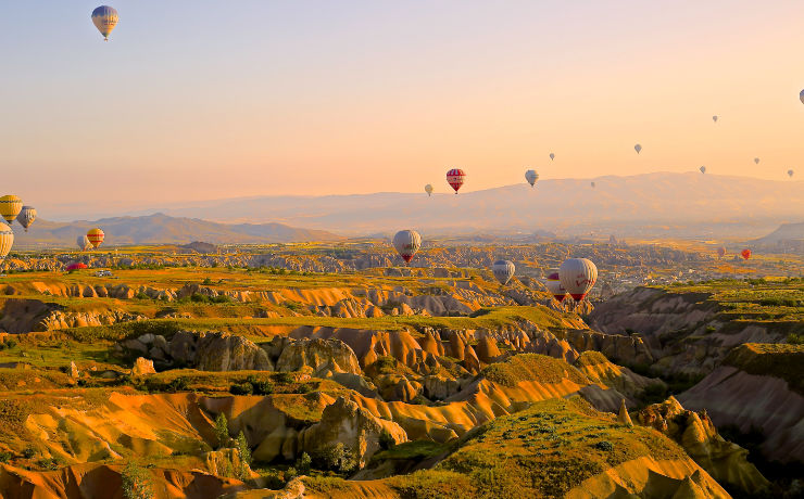 Een ballonvaart over de Cappadocië-vallei